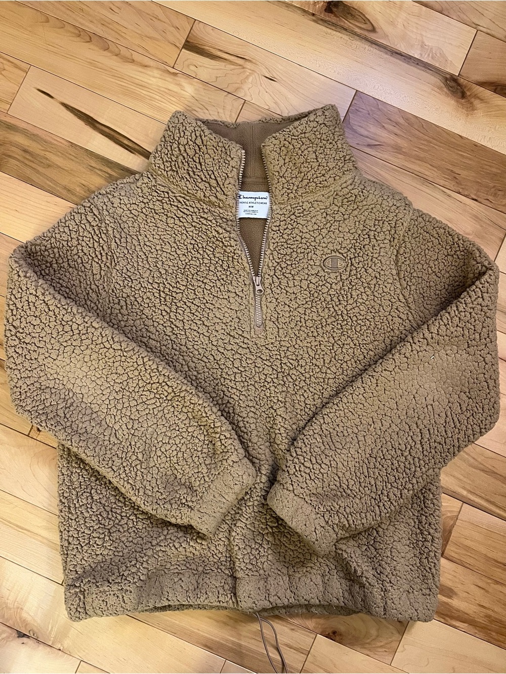 Champion Tan Sherpa Half-Zip Jacket
